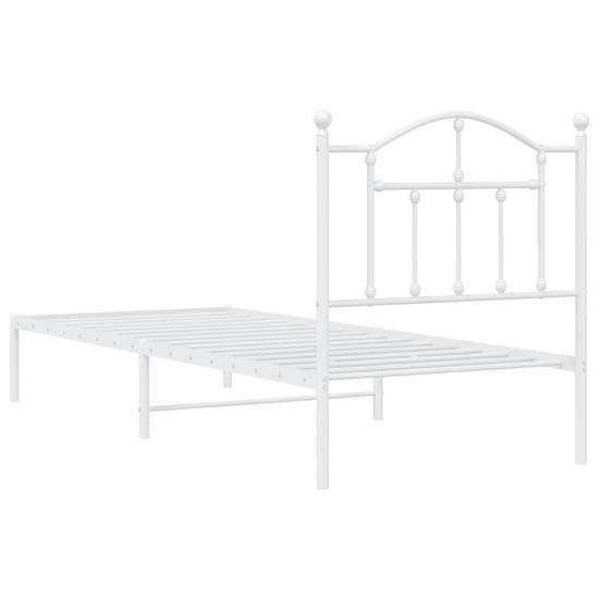 Bolivia Metal Single Bed With Headboard In White