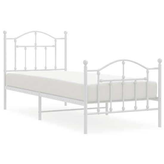 Bolivia Metal Single Bed In White