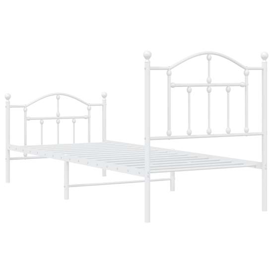 Bolivia Metal Single Bed In White