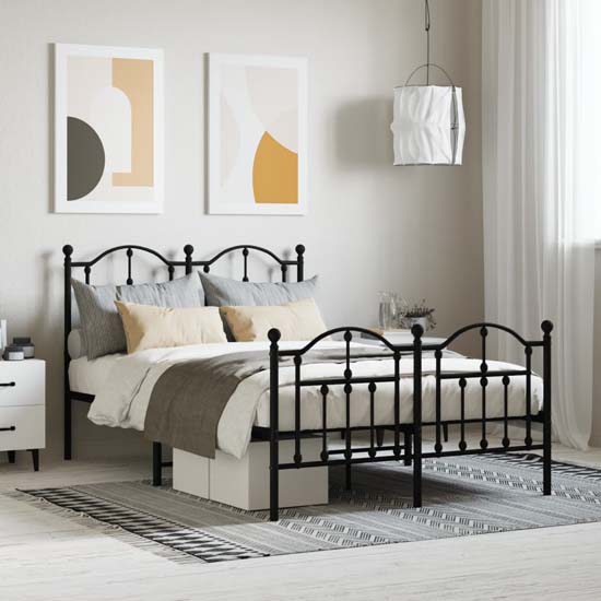 Product photograph of Bolivia Metal Small Double Bed In Black from Furniture in Fashion