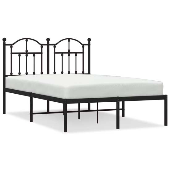 Bolivia Metal Small Double Bed With Headboard In Black