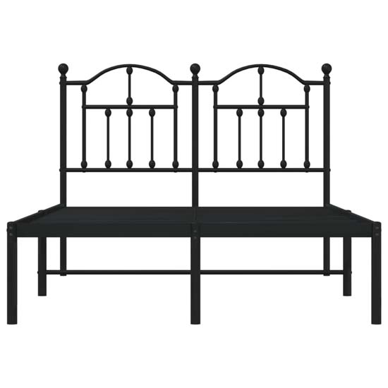 Bolivia Metal Small Double Bed With Headboard In Black