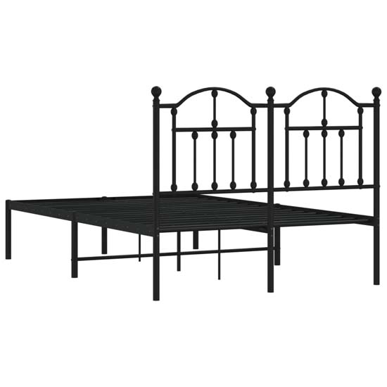 Bolivia Metal Small Double Bed With Headboard In Black