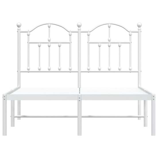 Bolivia Metal Small Double Bed With Headboard In White