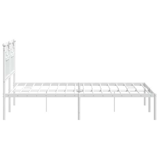 Bolivia Metal Small Double Bed With Headboard In White