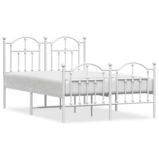 Bolivia Metal Small Double Bed In White