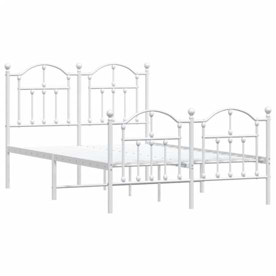 Bolivia Metal Small Double Bed In White