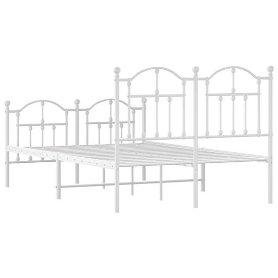 Bolivia Metal Small Double Bed In White