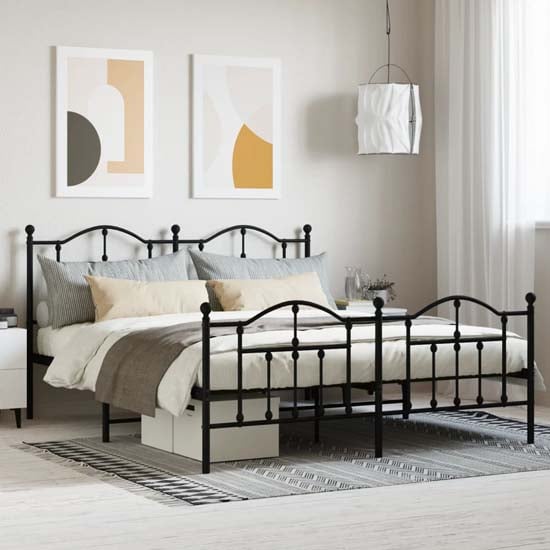 Product photograph of Bolivia Metal Super King Size Bed In Black from Furniture in Fashion