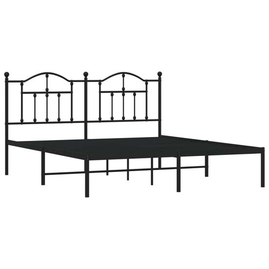 Bolivia Metal Super King Size Bed With Headboard In Black