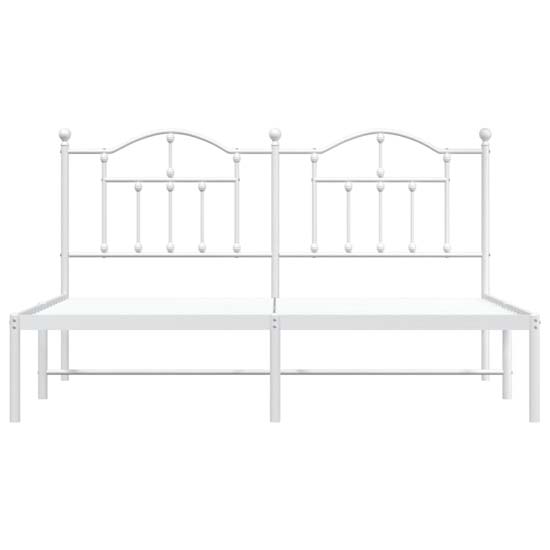 Bolivia Metal Super King Size Bed With Headboard In White