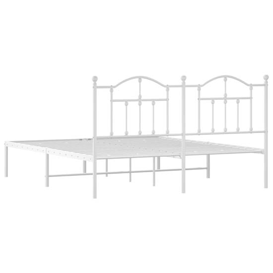 Bolivia Metal Super King Size Bed With Headboard In White