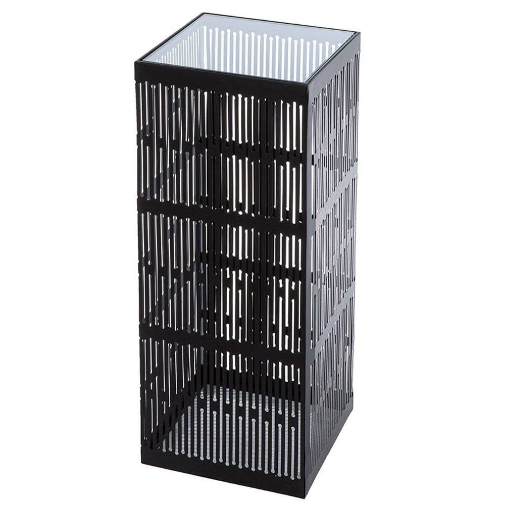 Bolivia Small Glass Metal Decorative Pillar In Black