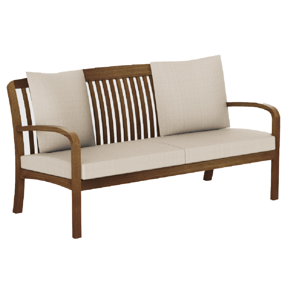 Bolivia Wooden Garden 2 Sofa Seater In Brown