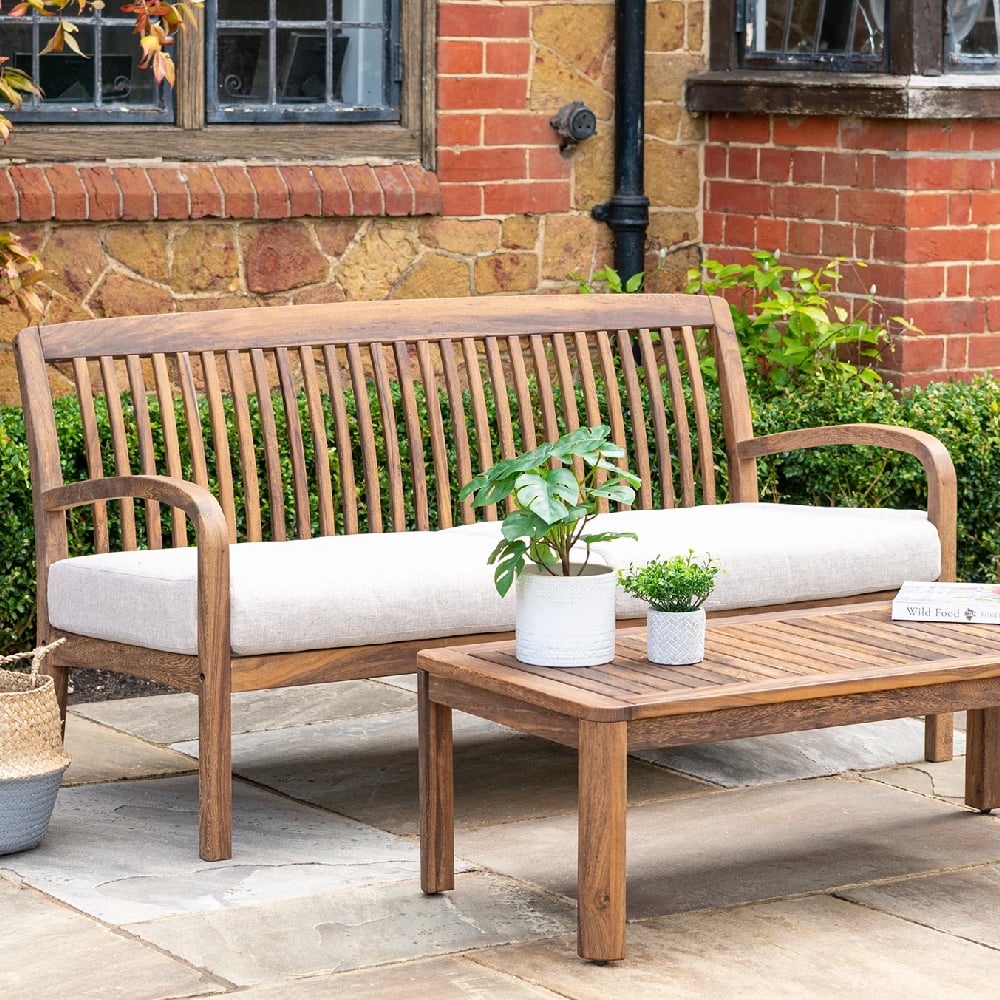 Bolivia Wooden Garden 2 Sofa Seater In Brown Bolivia Wooden Garden 2 Sofa Seater In Brown