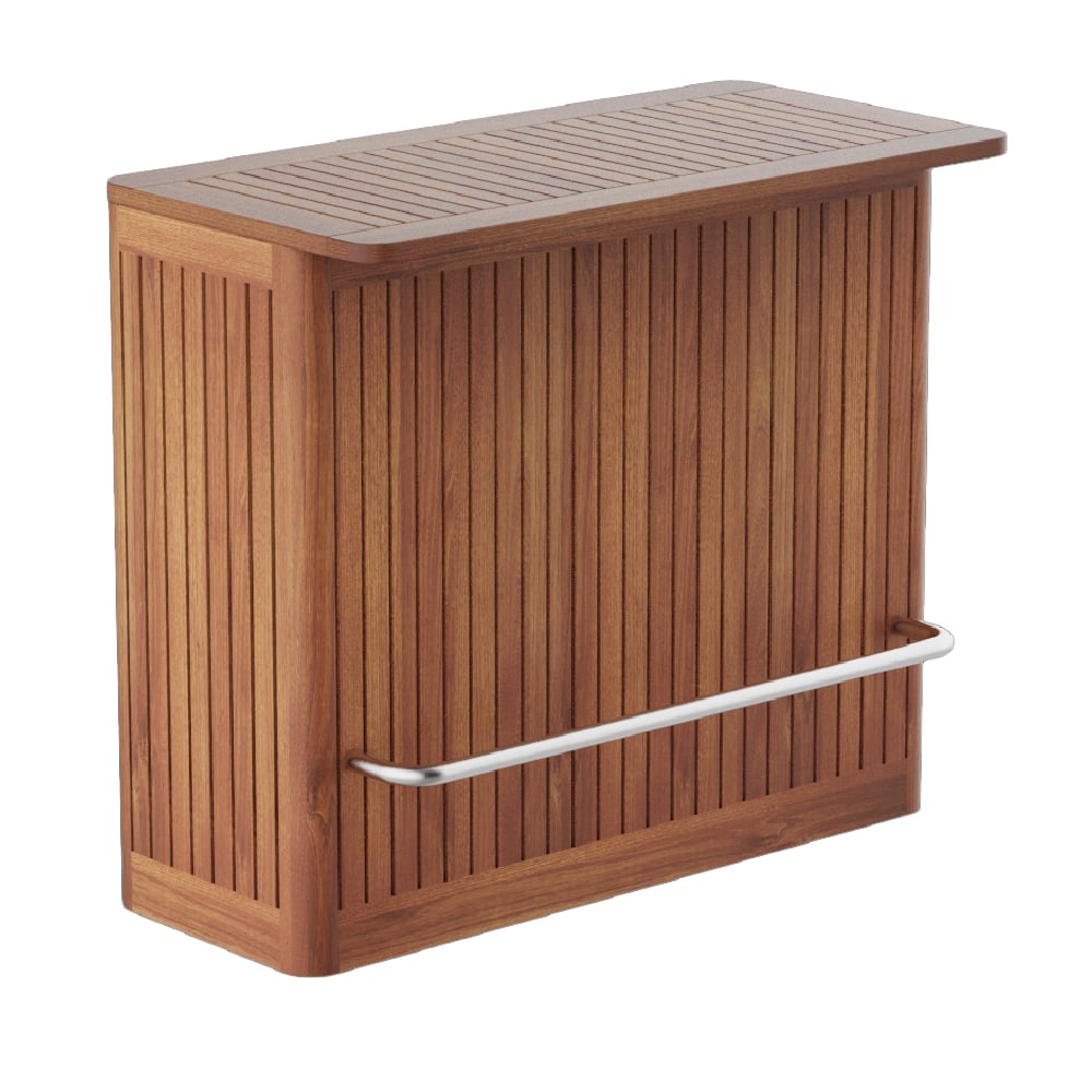 Bolivia Wooden Garden Bar Cabinet In Brown
