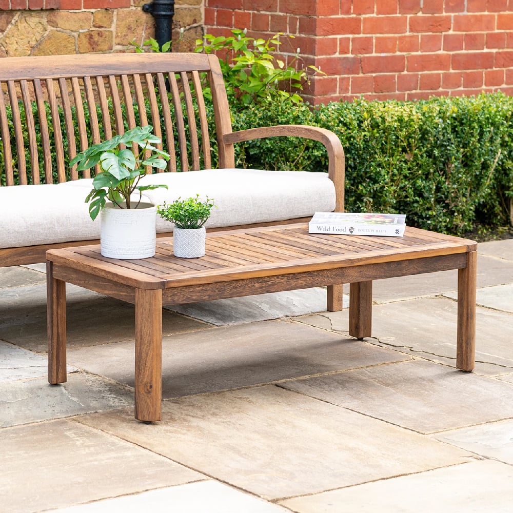 Bolivia Wooden Garden Coffee Table In Rich Brown