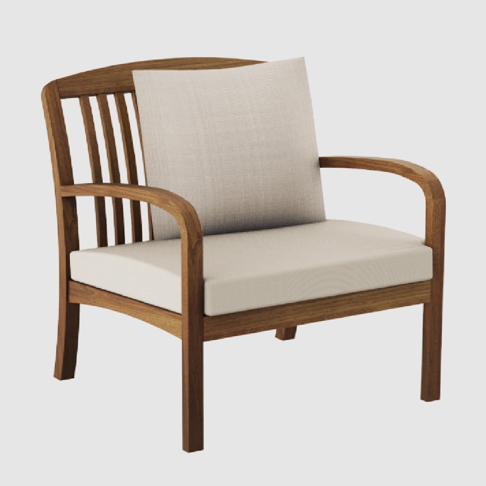 Bolivia Wooden Garden Lounge Chair In Rich Brown