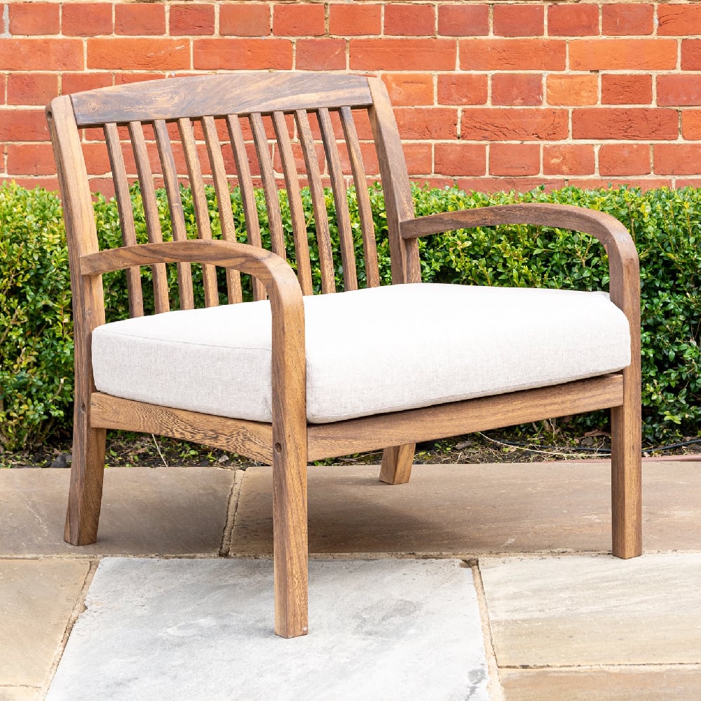 Product photograph of Bolivia Wooden Garden Lounge Chair In Rich Brown from Furniture in Fashion
