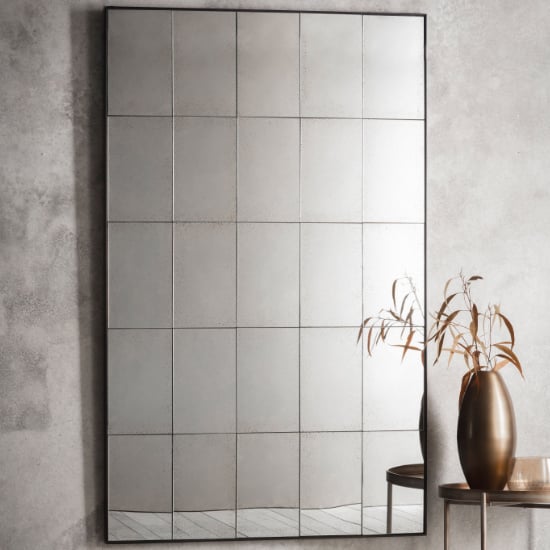Read more about Bollix large rectangular wall mirror in antique