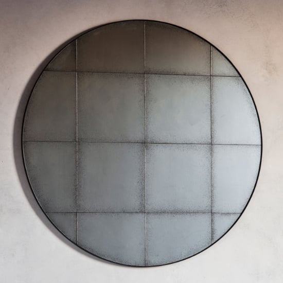Product photograph of Bollix Round Wall Mirror In Antique from Furniture in Fashion