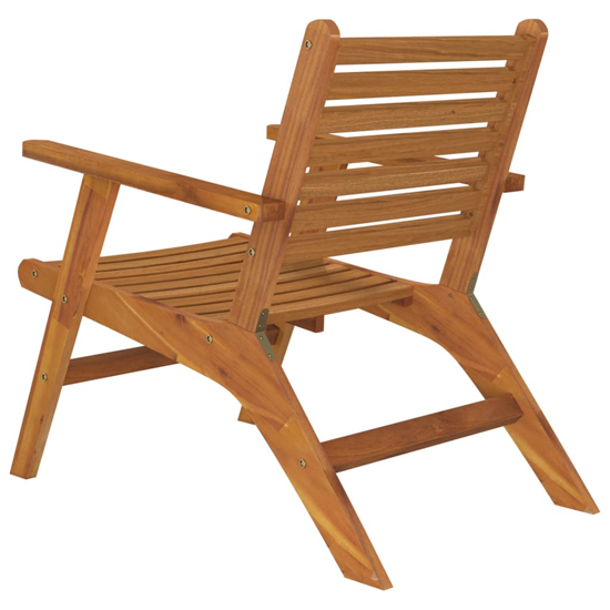 Bologna Natural Solid Acacia Wood Garden Chairs In Pair