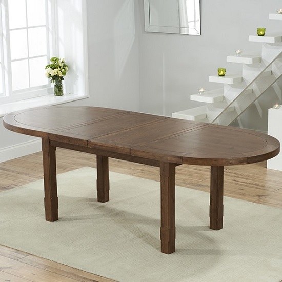 Bolajen Oval Extending Wooden Dining Table In Dark Oak_3