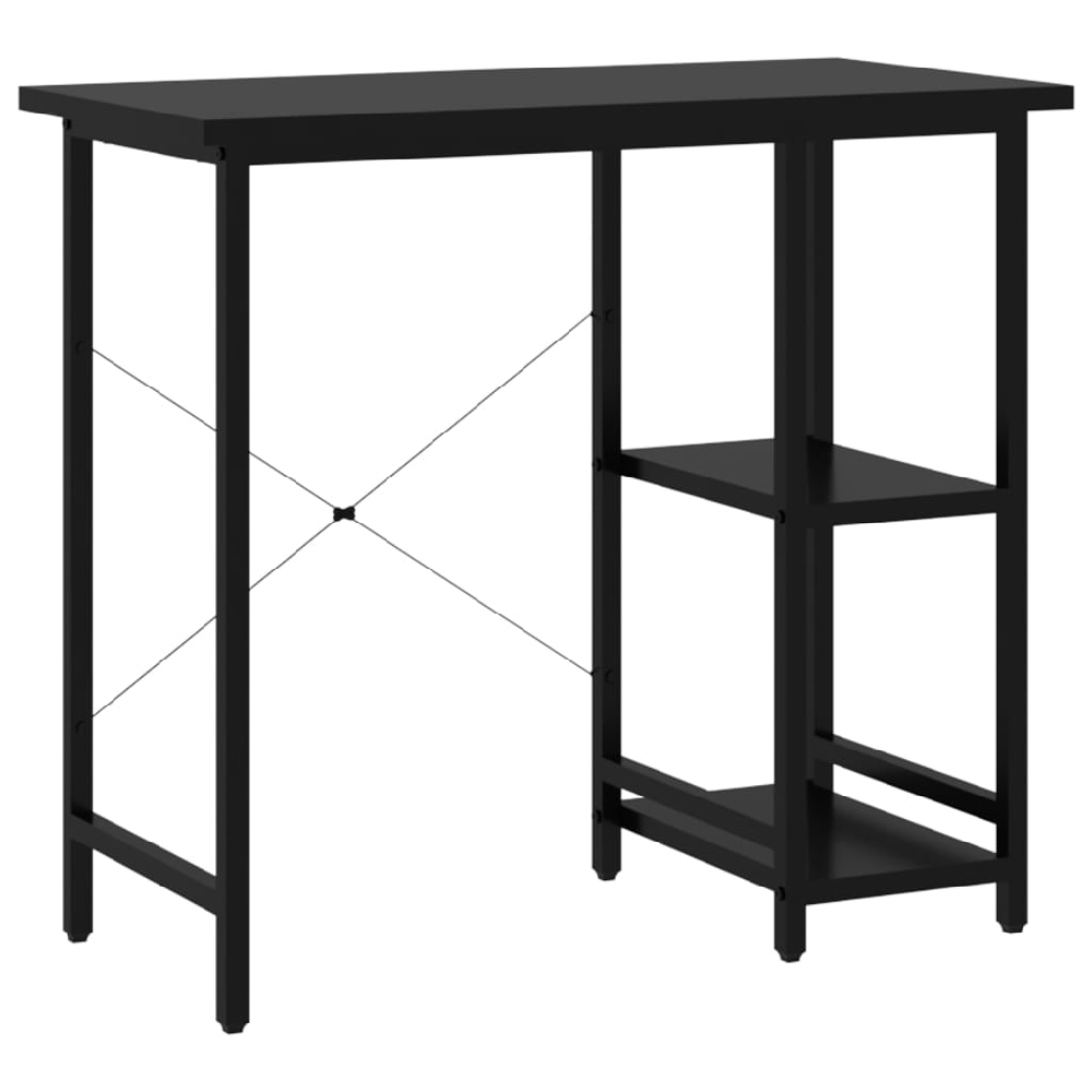 Bonita Wooden Laptop Desk With 2 Shelves In Black