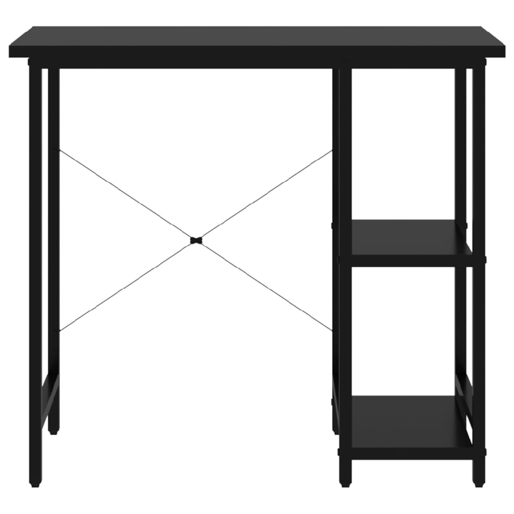 Bonita Wooden Laptop Desk With 2 Shelves In Black