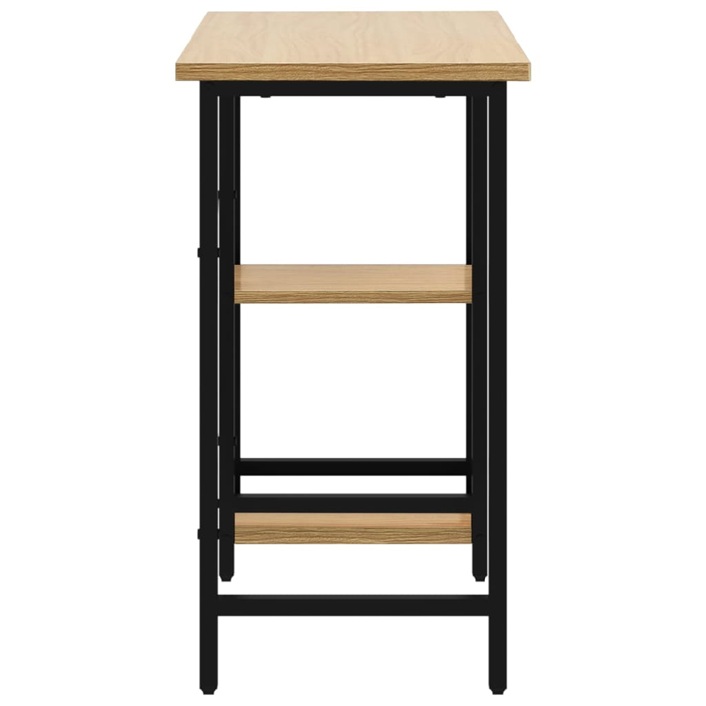 Bonita Wooden Laptop Desk With 2 Shelves In Black And Light Oak