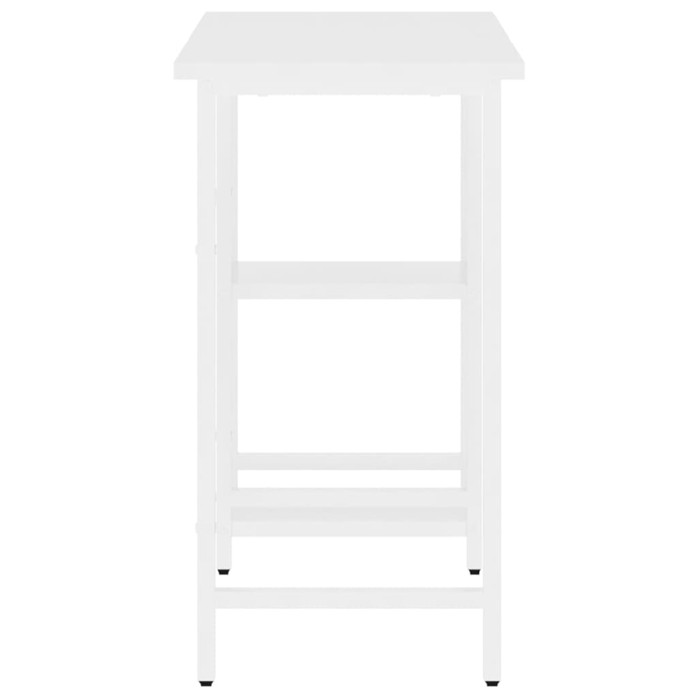 Bonita Wooden Laptop Desk With 2 Shelves In White