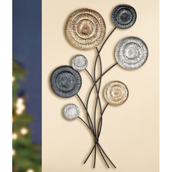 Bonito Metal Wall Art In Gold And Black Silver