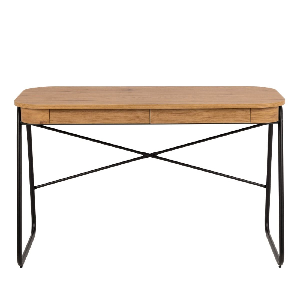 Bonner Wooden Laptop Desk With 2 Drawers In Oak