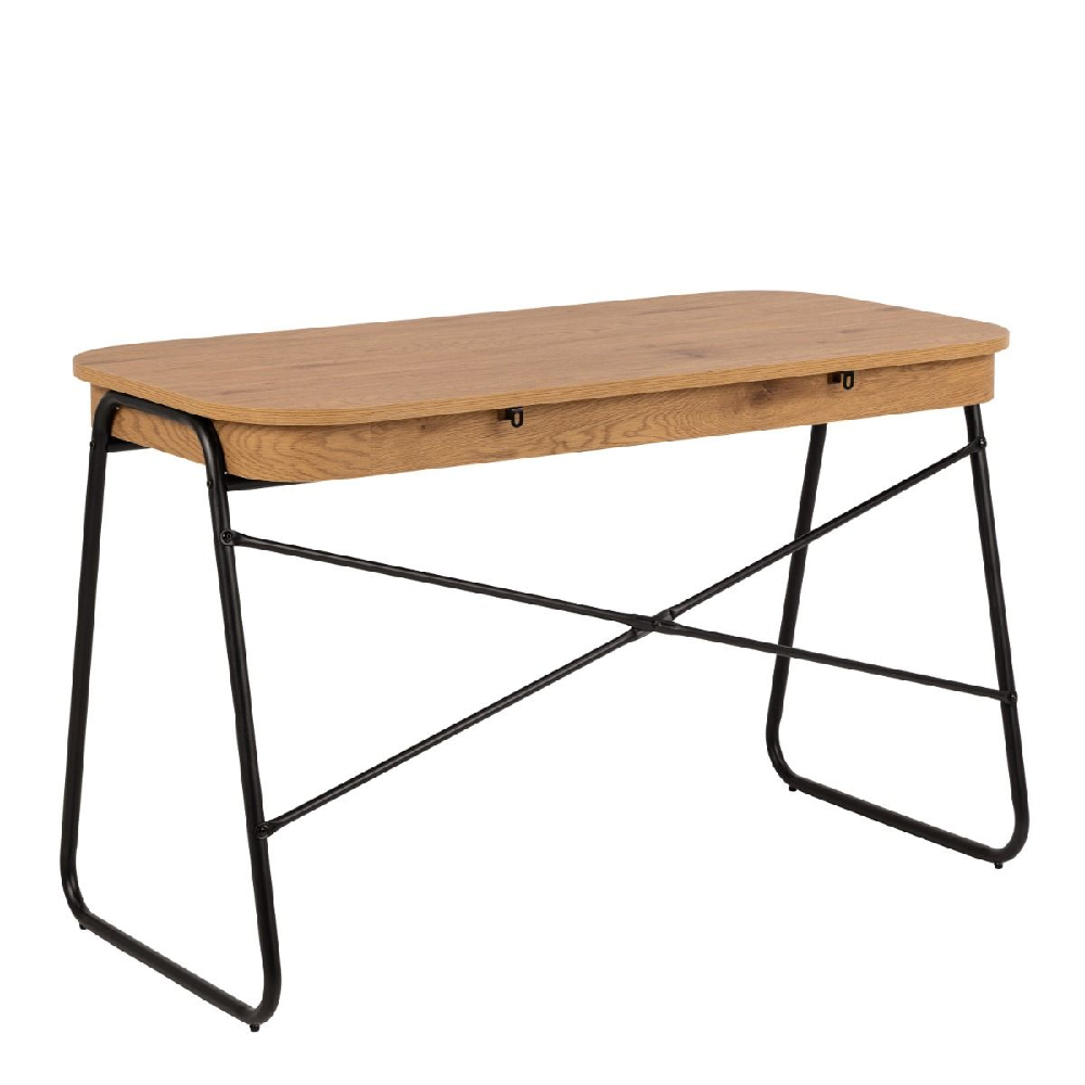 Bonner Wooden Laptop Desk With 2 Drawers In Oak