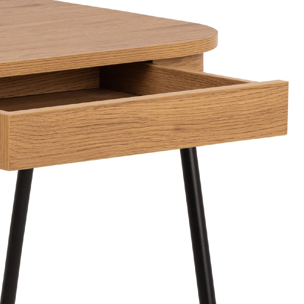 Bonner Wooden Laptop Desk With 2 Drawers In Oak