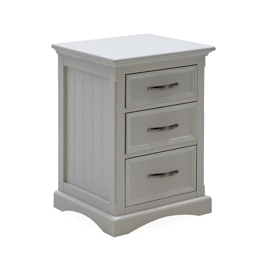 Boody Wooden Bedside Cabinet In Grey With Three Drawers Boody Wooden Bedside Cabinet In Grey With Three Drawers