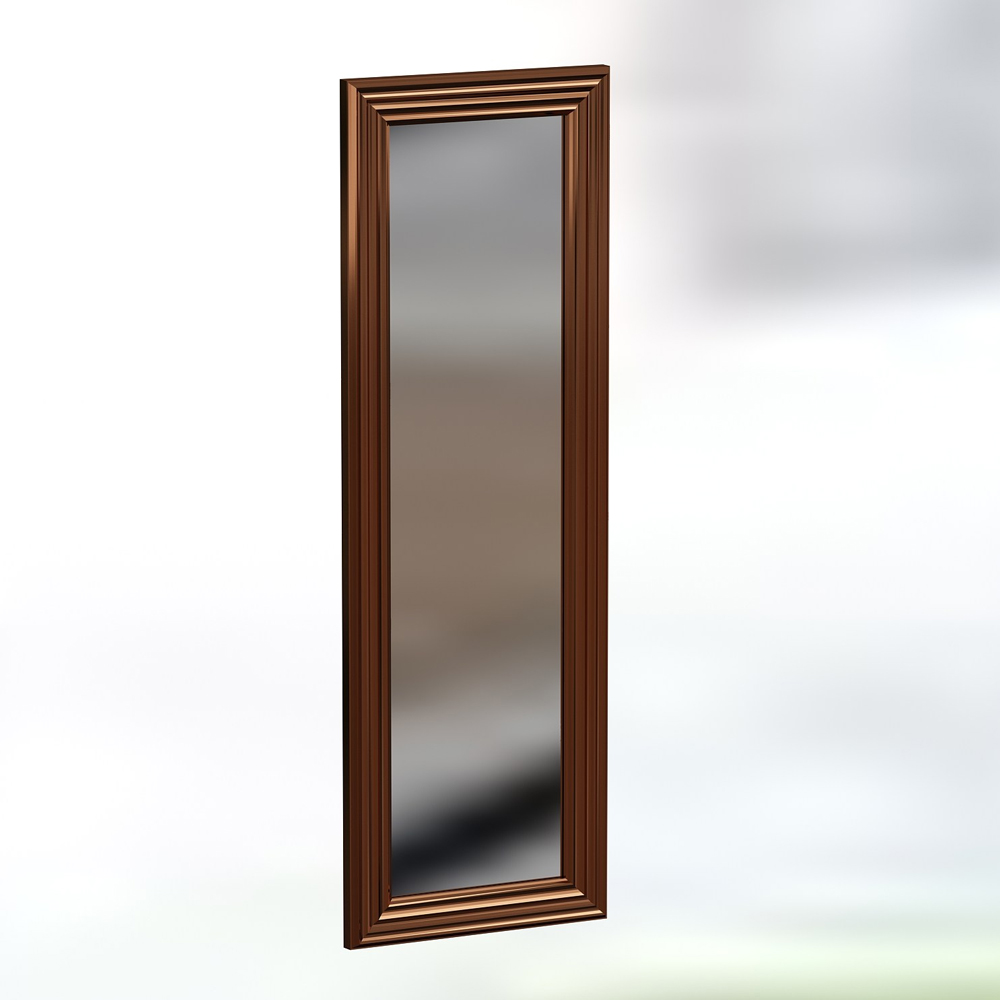 Boos Rectangular Panel Wall Mirror with Bronze Wooden Frame