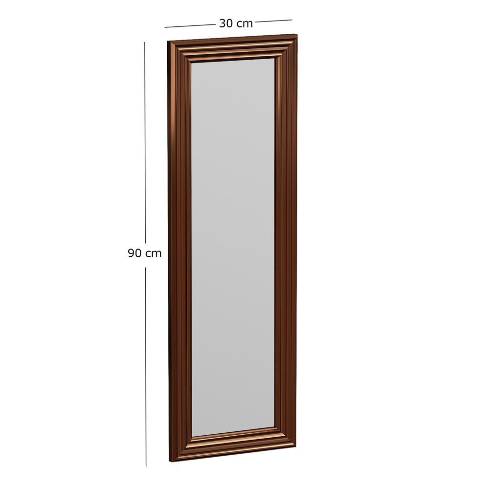 Boos Rectangular Panel Wall Mirror with Bronze Wooden Frame