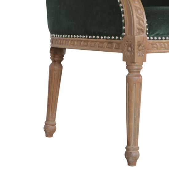 Borah Velvet Accent Chair In Emerald Green And Natural FiF