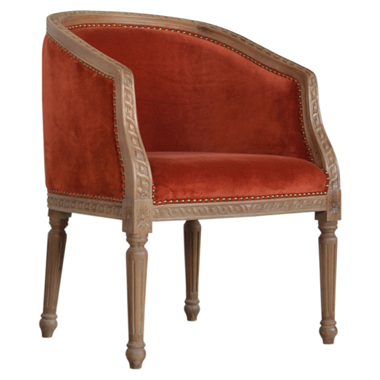 Borah Velvet Accent Chair In Rust And Natural_1