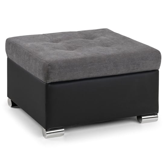 Photo of Borba fabric footstool in black and grey