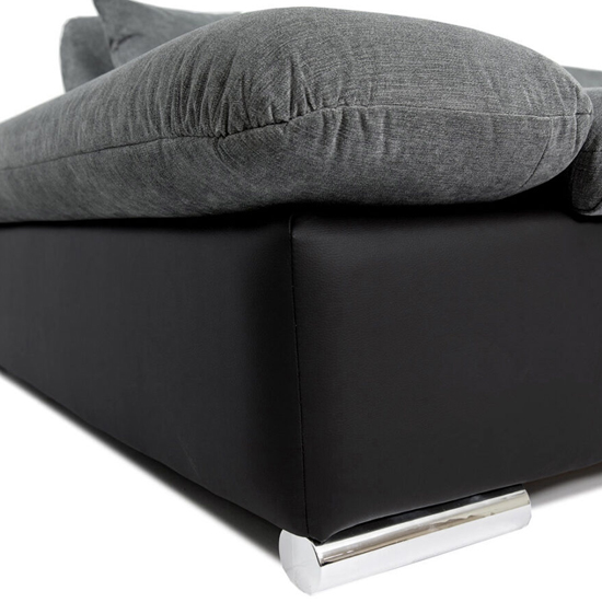 Borba Fabric Left Hand Corner Sofa Bed In Black And Grey_2