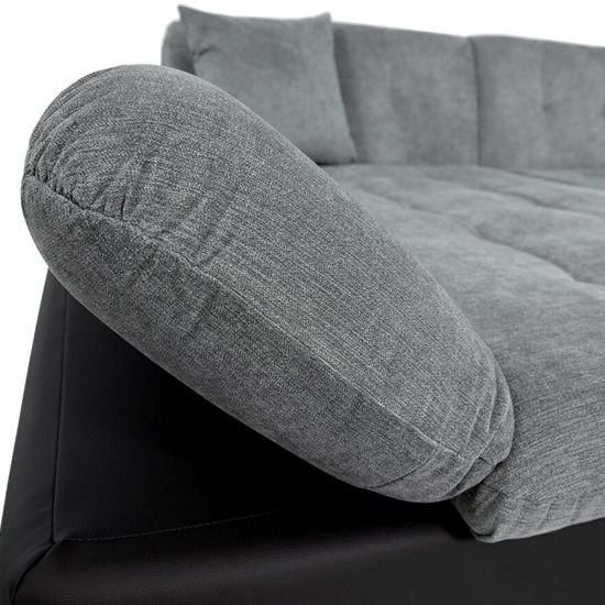 Borba Fabric Left Hand Corner Sofa Bed In Black And Grey_3