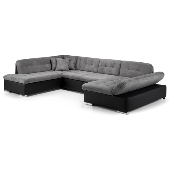 Photo of Borba fabric left hand corner sofa bed in black and grey