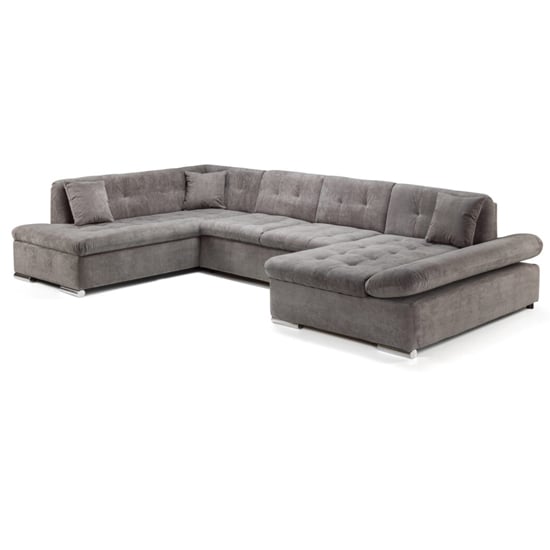 Read more about Borba fabric left hand corner sofa bed in grey