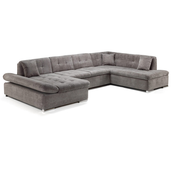 Photo of Borba fabric right hand corner sofa bed in grey