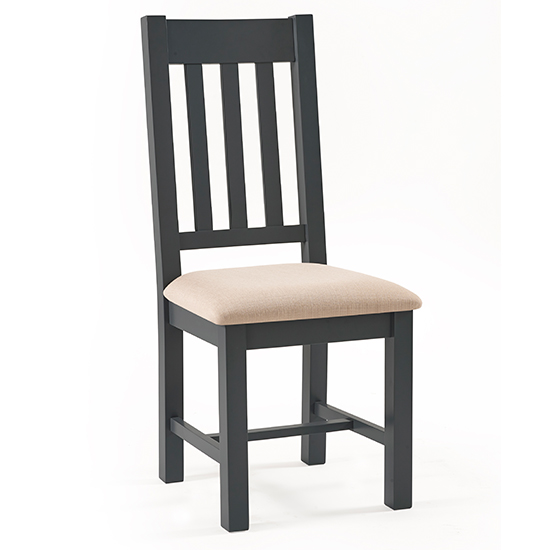 Read more about Baqia wooden dining chair in dark grey