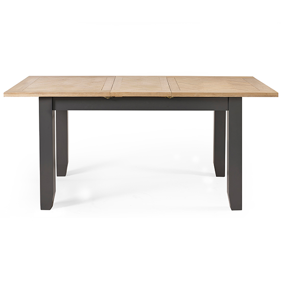 Baqia Extending Wooden Dining Table In Dark Grey