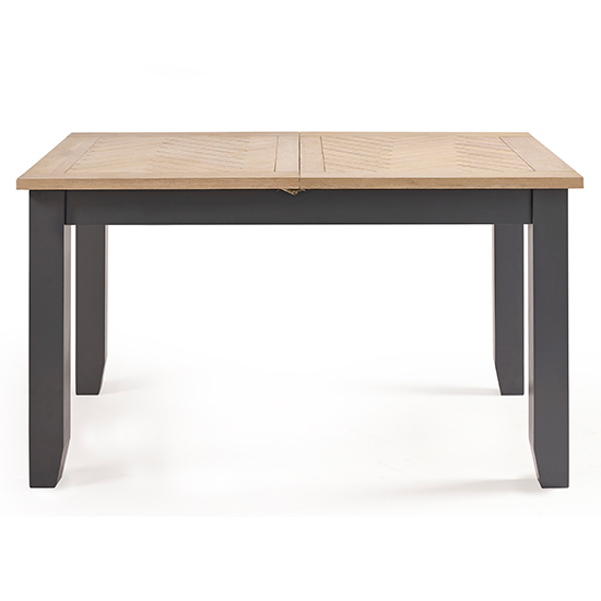 Baqia Extending Wooden Dining Table In Dark Grey