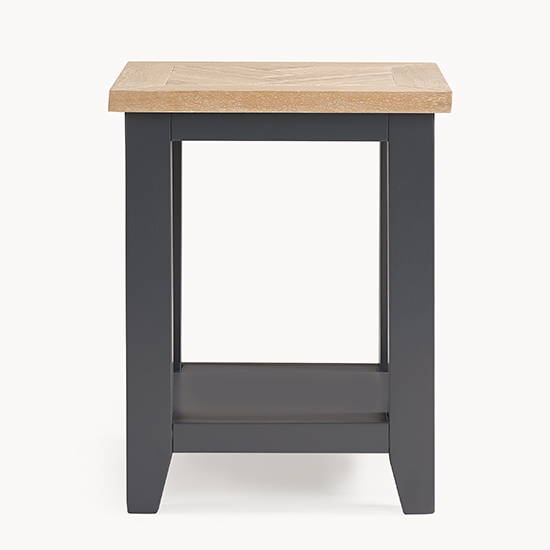 Baqia Wooden Lamp Table In Dark Grey